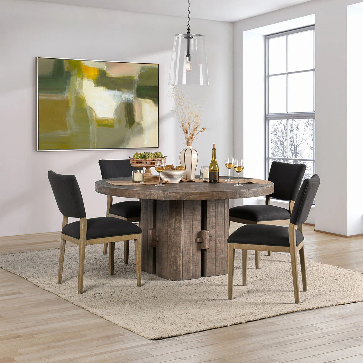 Classic Home Brand - Rosemount Solid Wood Round Dining Table, Aged Brown