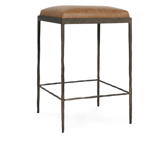 Classic Home Brand - Bose Leather Counter Stool, Sedona Brown