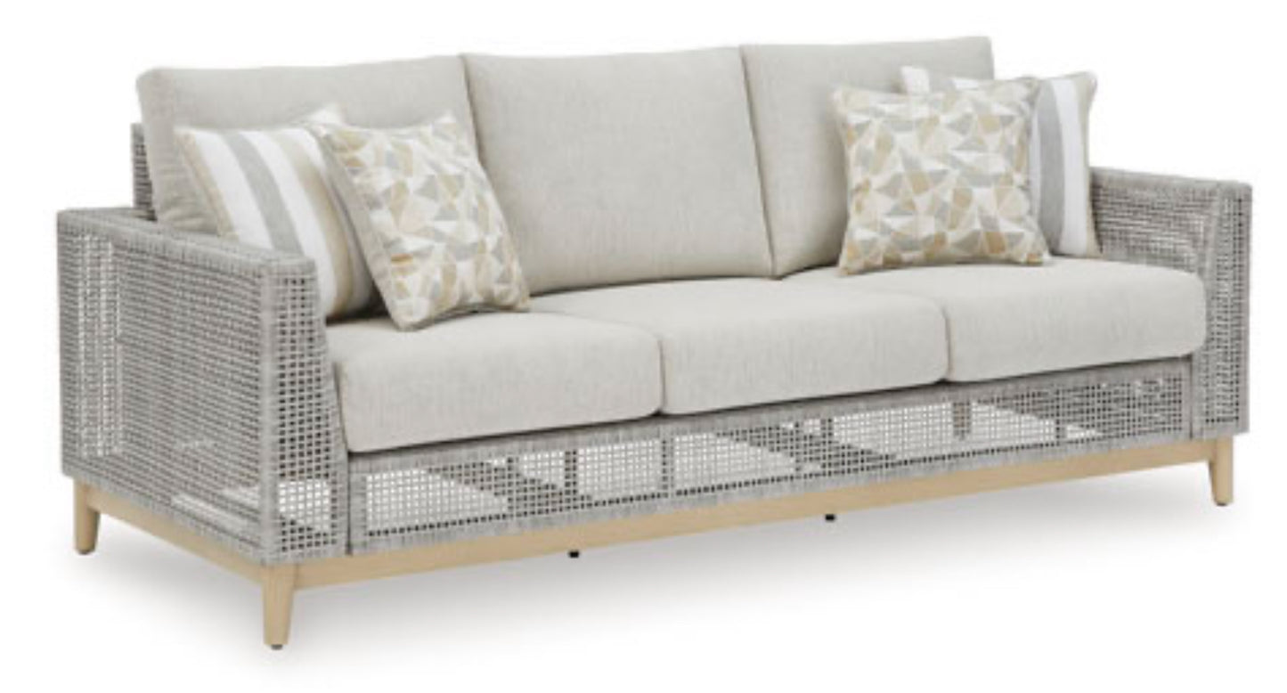 RENTAL-Seton Creek Outdoor Sofa and 2 Chairs with Coffee Table