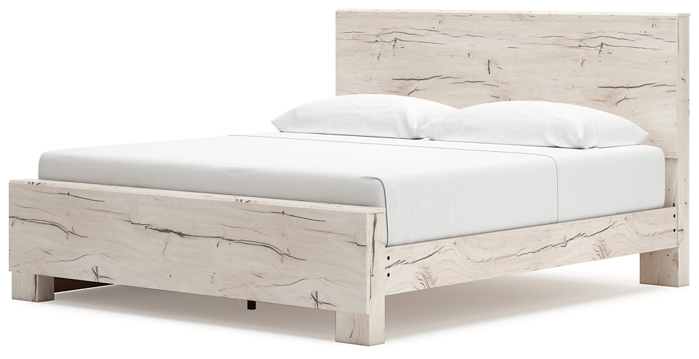 Lawroy King Panel Bed with Mirrored Dresser, Chest and Nightstand