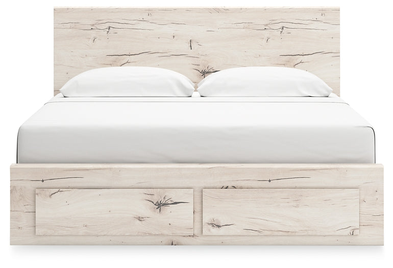 Lawroy King Panel Storage Bed with Mirrored Dresser, Chest and Nightstand