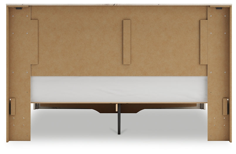 Lawroy King Panel Storage Bed with Mirrored Dresser, Chest and Nightstand