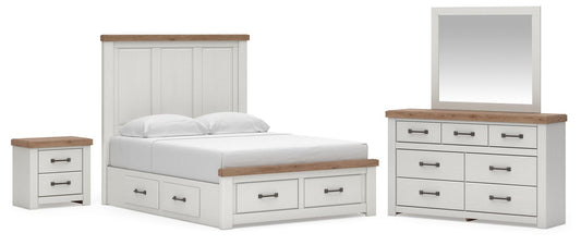 Savonport King Panel Storage Bed. Dresser, Mirror and Nightstand