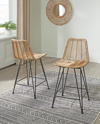 RENTAL -Angentree Bar Height Woven Seat Bar Stool