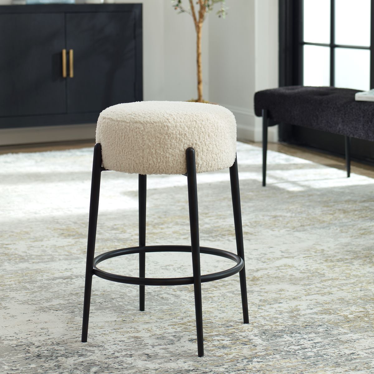 Uttermost - Arles Counter Stool, Black