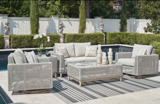 RENTAL-Seton Creek Outdoor Sofa and 2 Chairs with Coffee Table