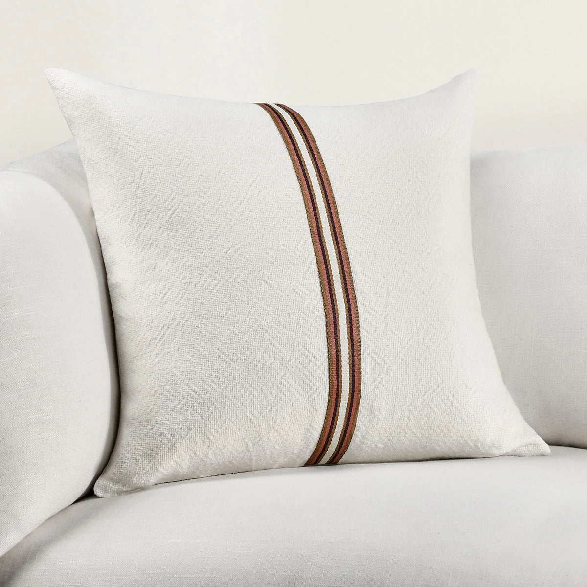 Classic Home Brand - TL Ralph 22x22, Ivory/Sangria Red
