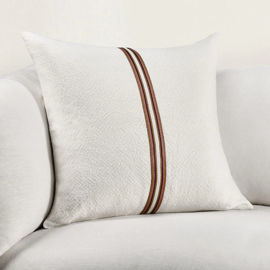 Classic Home Brand - TL Ralph 22x22, Ivory/Sangria Red