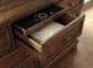 Flynnter  Sleigh Bed With 2 Storage Drawers With Mirrored Dresser, Chest And Nightstand