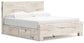 Lawroy King Panel Bed with Mirrored Dresser, Chest and Nightstand