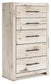 Lawroy King Panel Storage Bed with Mirrored Dresser, Chest and Nightstand