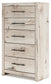 Lawroy King Panel Storage Bed with Mirrored Dresser, Chest and Nightstand