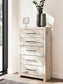Lawroy King Panel Storage Bed with Mirrored Dresser, Chest and Nightstand