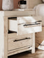 Lawroy King Panel Storage Bed with Mirrored Dresser, Chest and Nightstand