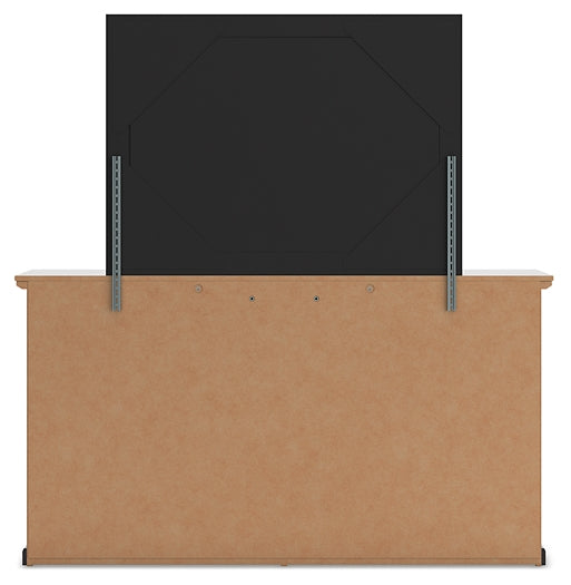 Maribel Queen Panel Bed with Mirrored Dresser