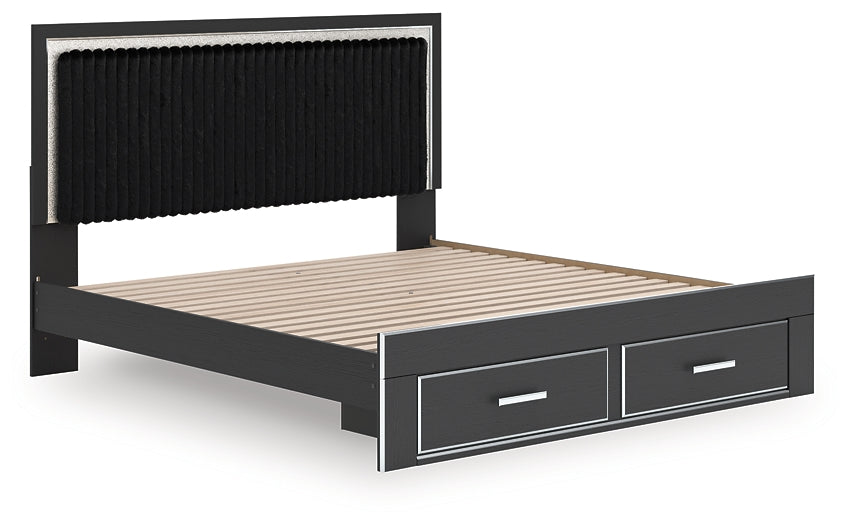Zuraleus King Upholstered Panel Storage Bed