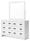 Binterglen California King Panel Bed with Mirrored Dresser