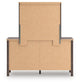 Pamytta King Upholstered Panel Platform Bed, Dresser, Mirror and Nightstand