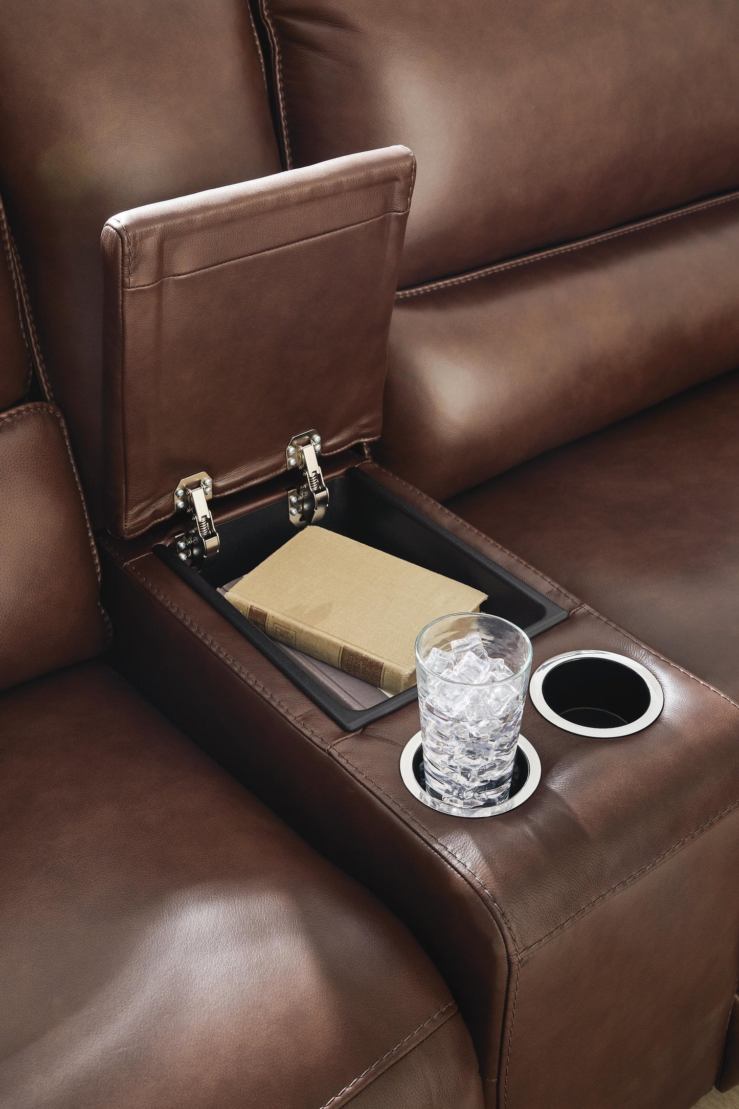 DeepWakes 4-Piece Reclining Sectional with Chaise and Storage Console