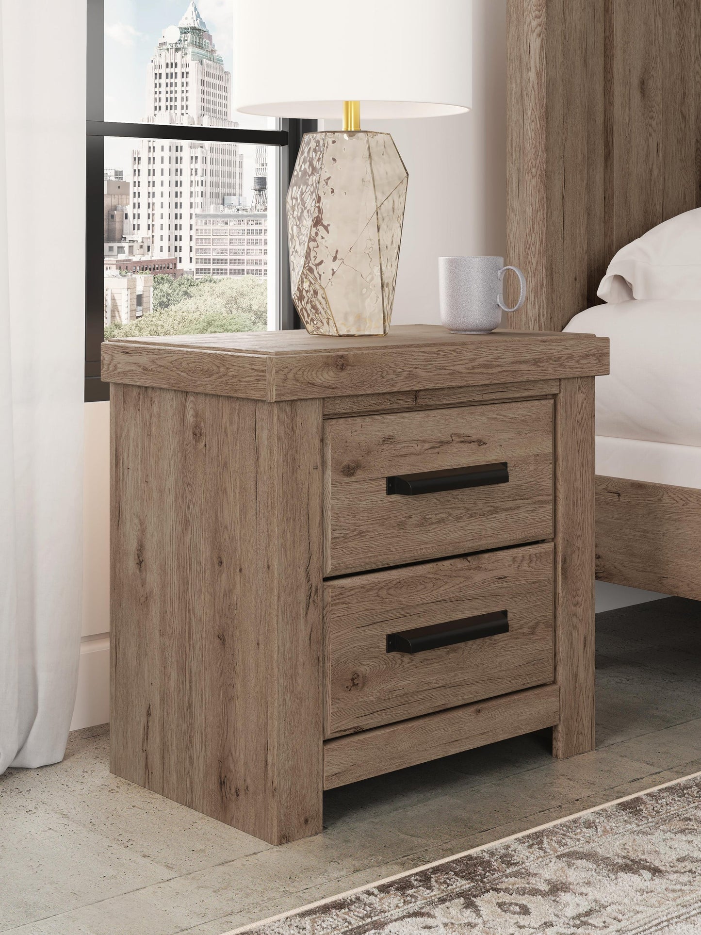Garistyn Queen Panel Bed. Dresser, Mirror and Nightstand