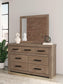 Garistyn Queen Panel Storage Bed, Dresser and Mirror