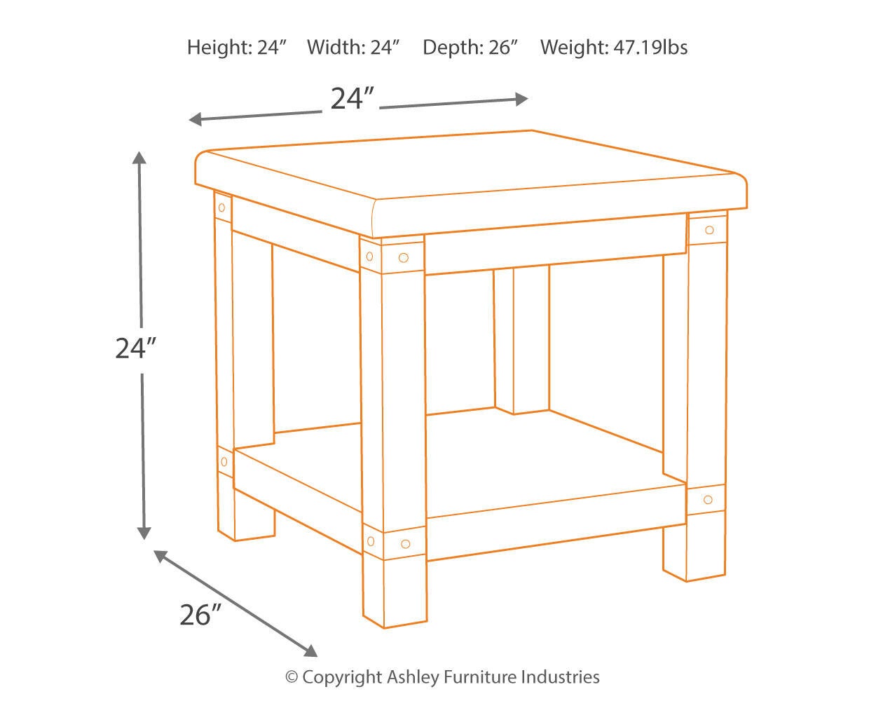 Ashley Express - Carynhurst Rectangular End Table