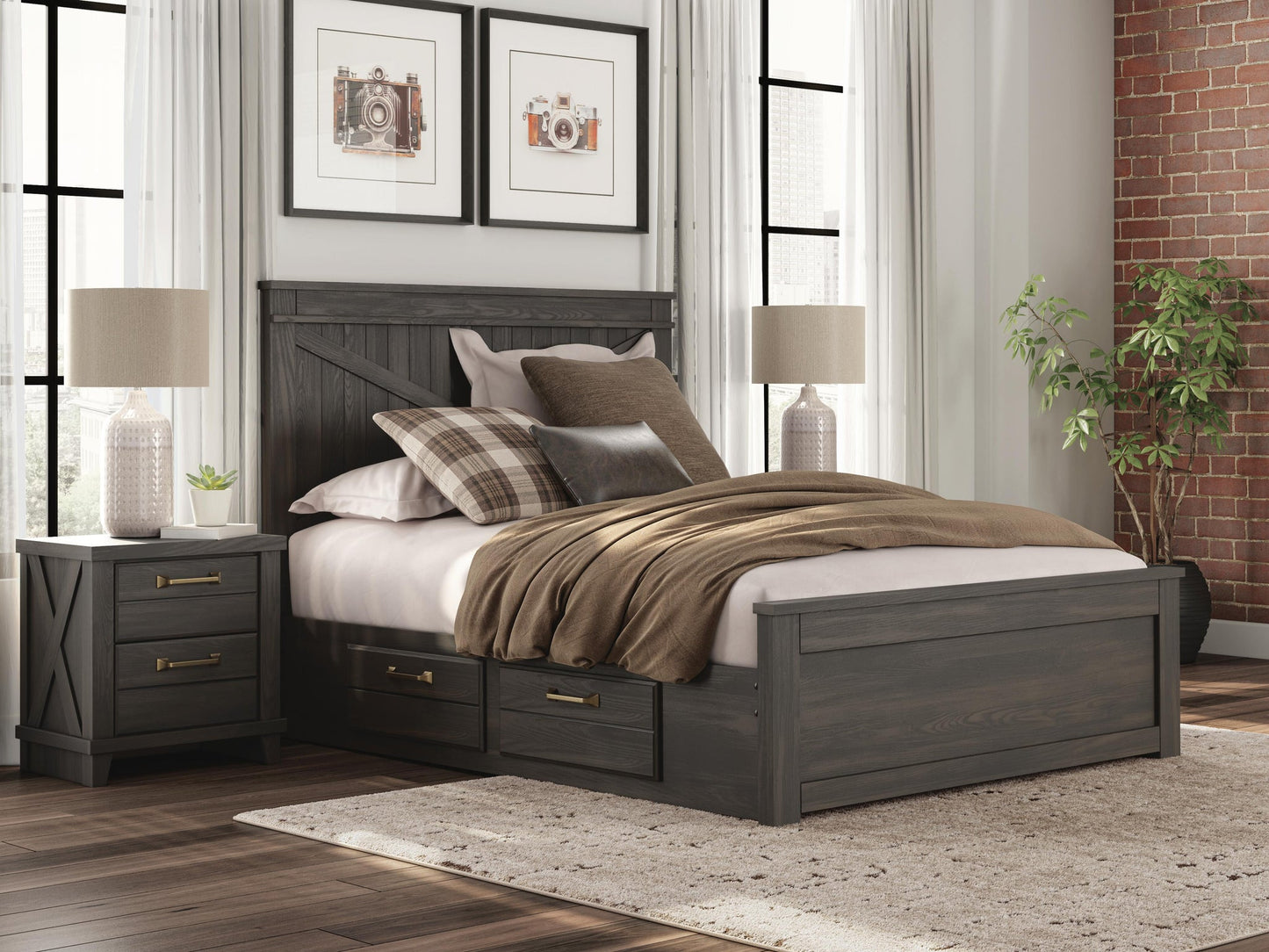 Ashley Express - Vonitta Bay Queen Panel Bed with 2 Sided Storage