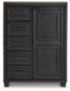 Foyland Queen Panel Storage Bed with Mirrored Dresser, Chest and Nightstand