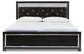 Kaydell King Upholstered Panel Platform Bed with Mirrored Dresser